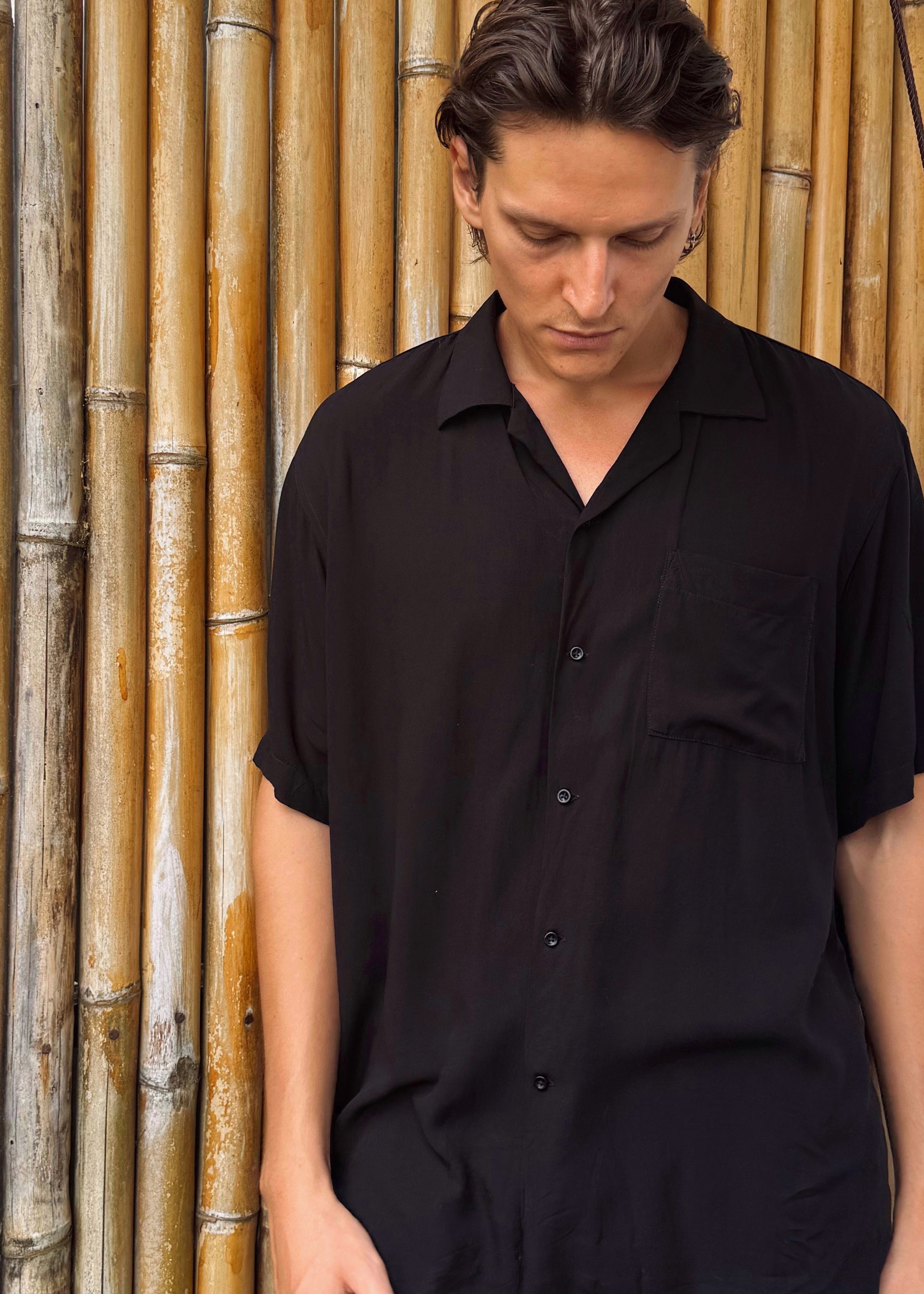 Jet Black Rayon Shirt