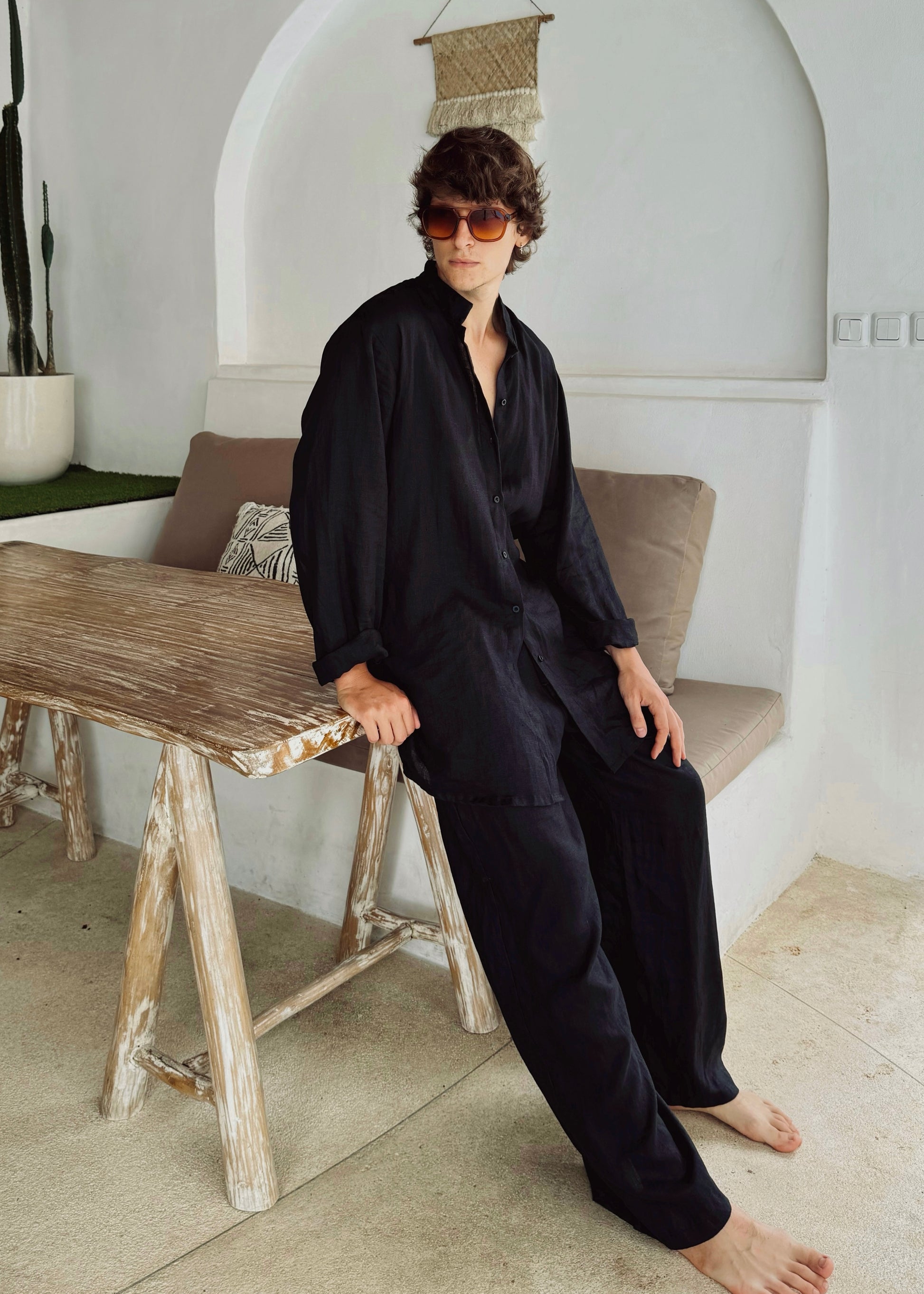 Onyx Linen Pants