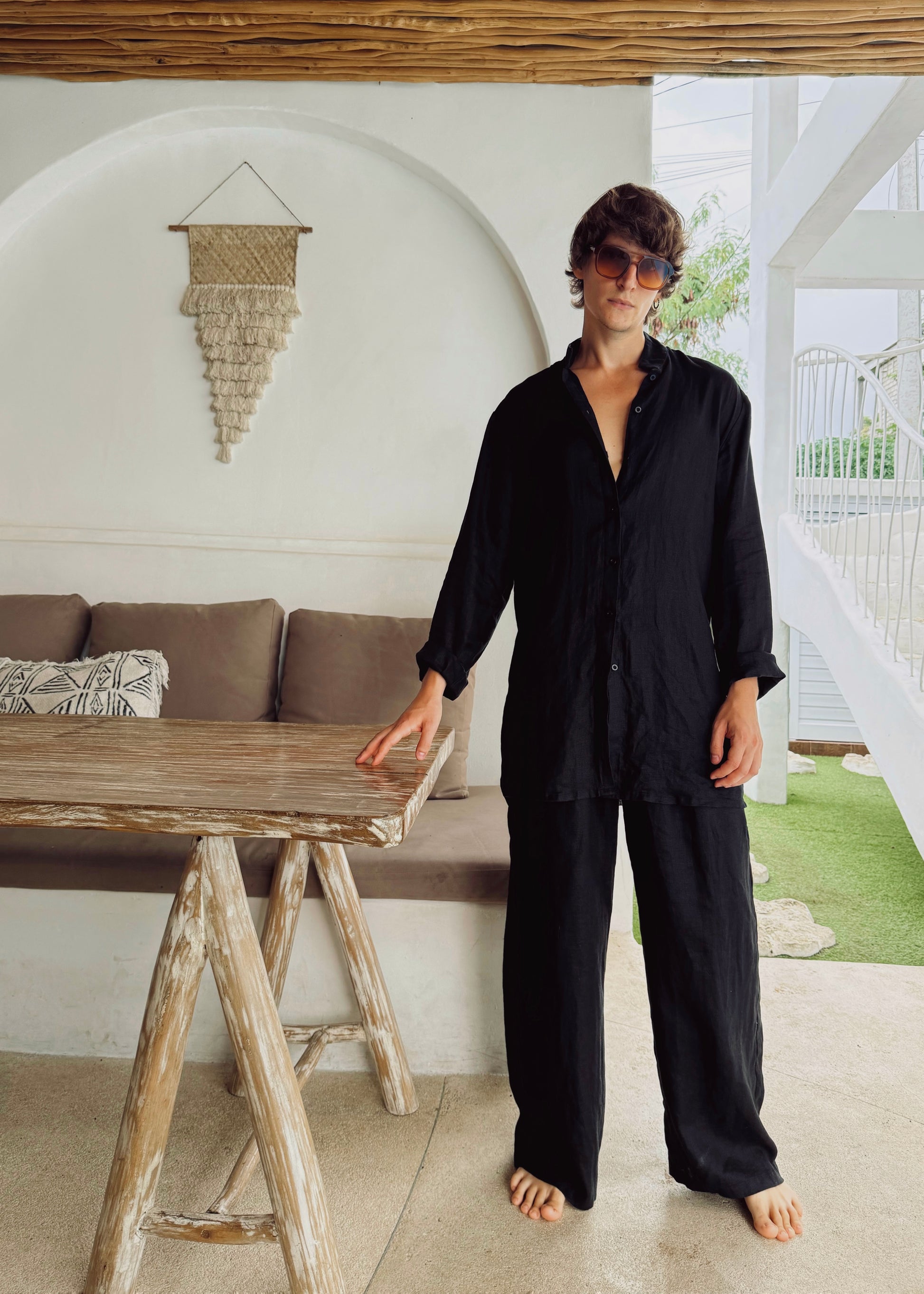 Onyx Linen Pants