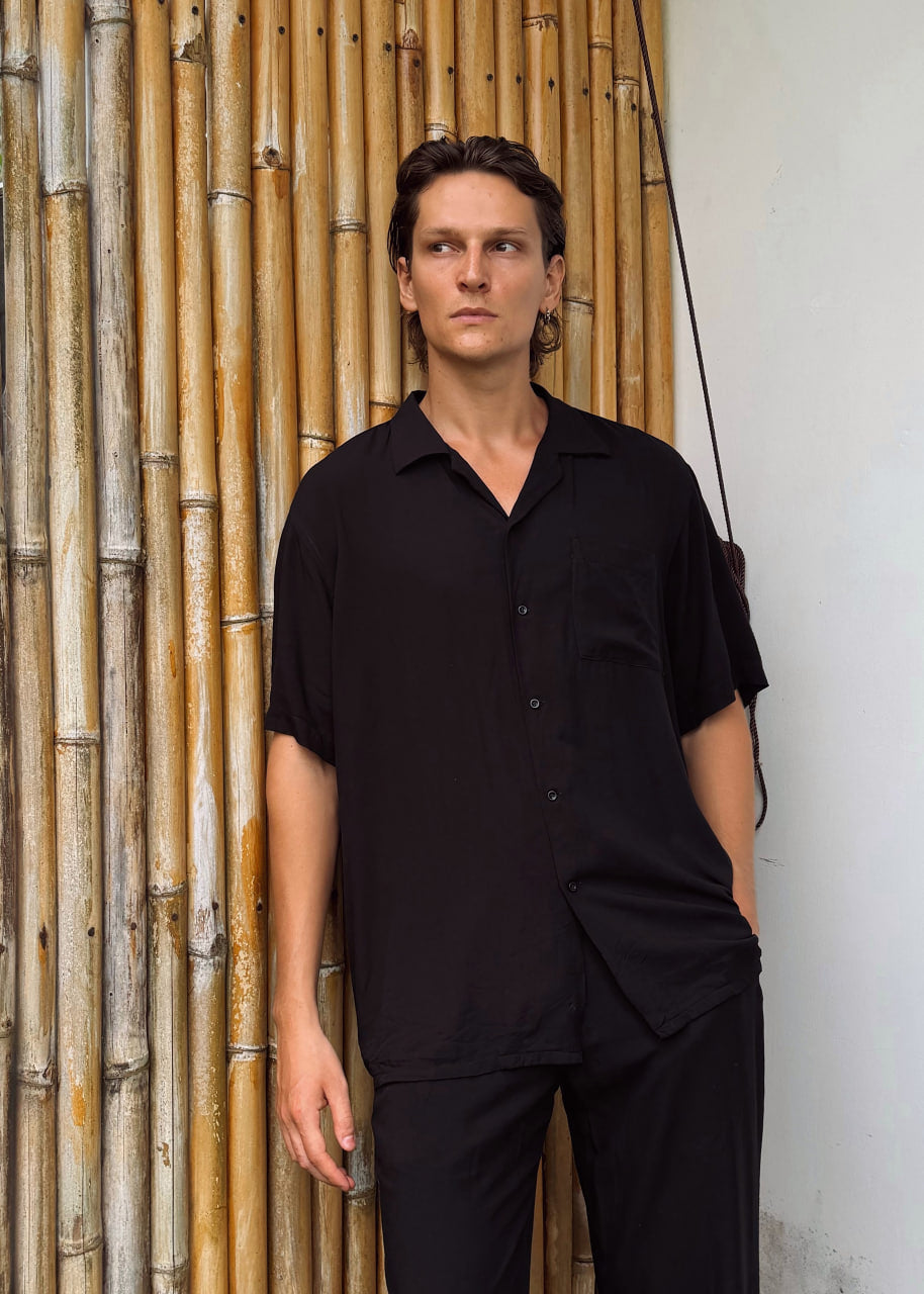 Jet Black Rayon Shirt